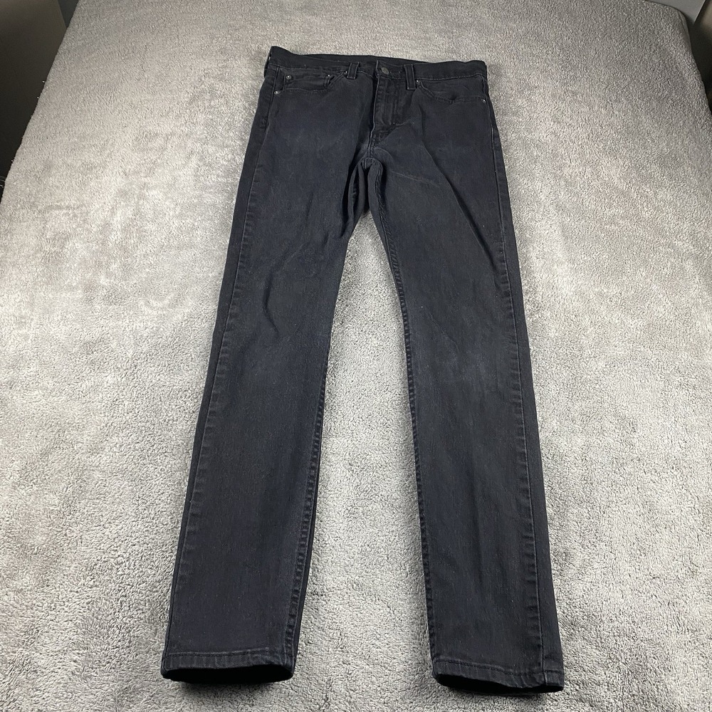 Levis 510 Skinny‎ Jeans Mens 31x32 Black Mid Rise Denim